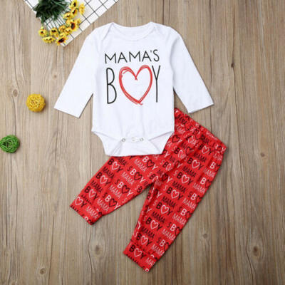 

Hot Newborn Baby Boys Long Sleeve Tops Bodysuit Romper Pants Outfits Clothes Set