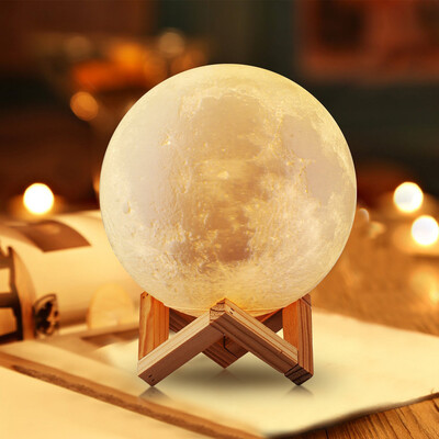 

〖Follure〗Lighting Night Light LED 3D Printing Moon Lamp Warm And Cool White Dimmable