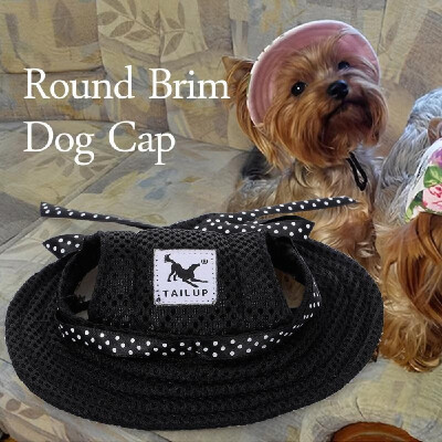 

Round Brim Dog Cap Pet Hat Mesh Prorous Sun Cap with Ear Holes for Medium Dogs Puppy