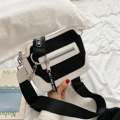 

Bag female new fashion casual contrast color shoulder Messenger bag wild sequins small square package tide