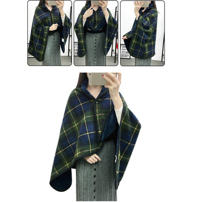 

Toponeto Lady Multifunction Doublelayer Tartan Plaid Blanket Scarf Wrap Shawl Winter Warm
