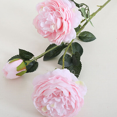 

1pc 3 heads Artificial Fake Western Rose Flower Peony Bridal Bouquet Wedding Home Decor Table Decoration Accessories