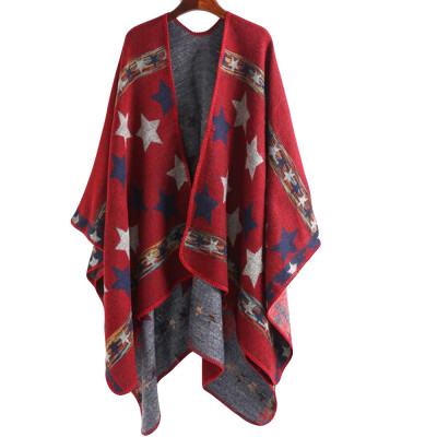 

Toponeto Women Blanket Oversized Five-Pointed Star Coat Wrap Plaid Cozy Shawl