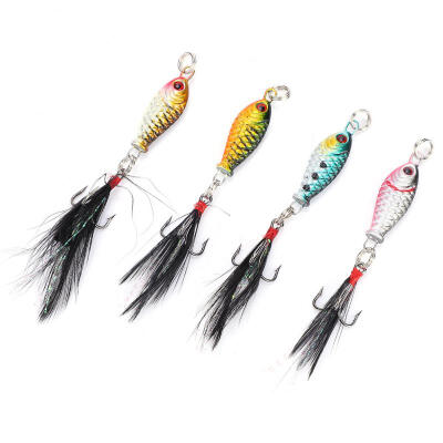 

Greensen 4pcs Mini-size Fish Shape Fishing Hard Lure Bait with Hooks Fishing Tackle Tools