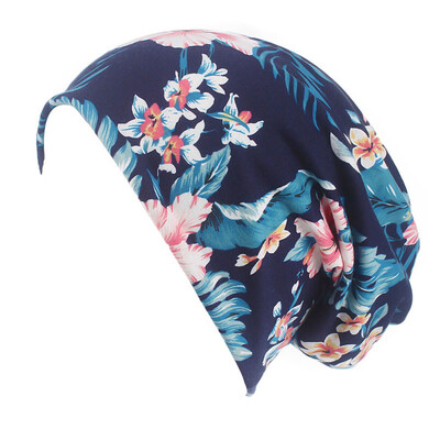 

6 Colors Women Print Turban Hat Hat Cotton Ponytail Beanie Cap