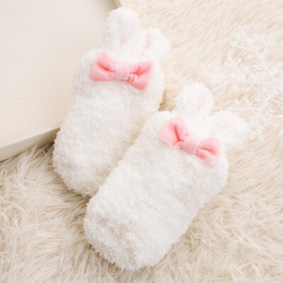 

Winter Coral Fleece Baby Girls Socks Newborn Soft Cute Rabbit Baby Socks Thickening Soft Cute Bunny Ear