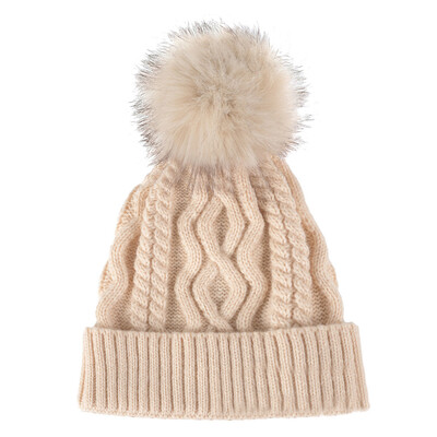 

Tailored Unisex Autumn And Winter Single Layer Mohair Big Hair Ball Wool Cap
