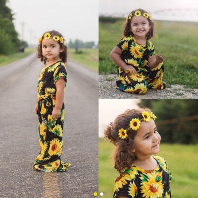 

Kid Baby Girls Romper Sunflower Floral Bodysuit Jumpsuit Princess Outfits Clothes