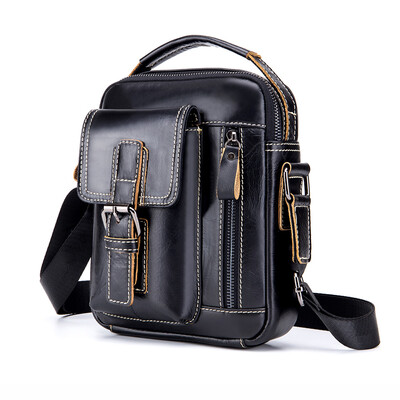 

LAOSHIZI Leather Men\ Shoulder Bag Small