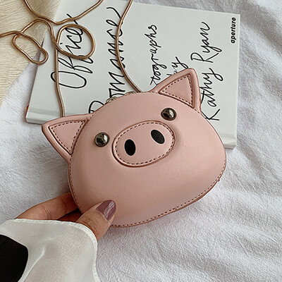

Female 2019 autumn new Korean fashion girl cute little pig bag leisure chain slung round bag