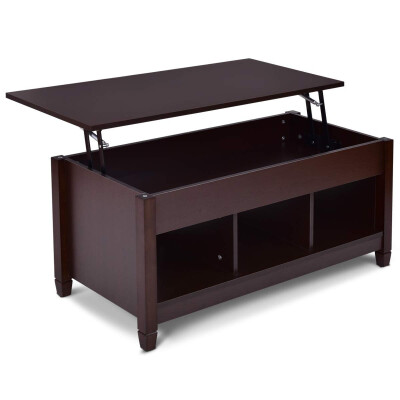 

Lift Top Coffee Table w Hidden Compartment&Storage Shelves-Coffee