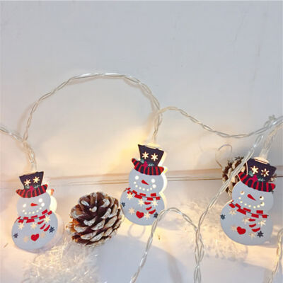 

New Hot 2m Christmas String Light Bell Elk Snowman Christmas Tree Light Strings 10 Colored Lamp Party Decor For Gardens Patio Lawn