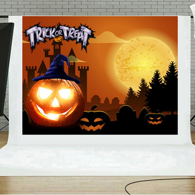 

Toponeto Halloween Backdrops Pumpkin Vinyl 5x3FT Lantern Background Photography Studio