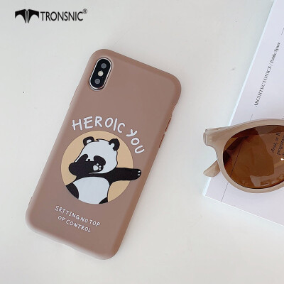 

TRONSNIC Panda Hip hop Phone Case for iPhone X  Matte Rock Bear Case Grey Soft TPU Covers