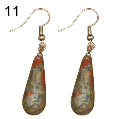 

Vintage Water Drop Shape Stone Dangle Women Hook Earrings Party Jewelry Gift