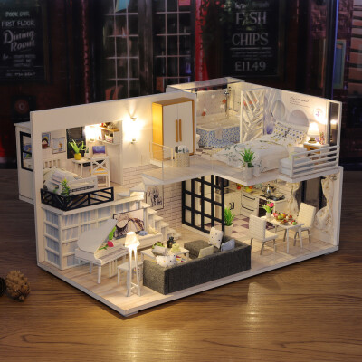 

Tailored 3D Wooden DIY Miniature House Furniture LED House Puzzle Decorate Creative Gifts