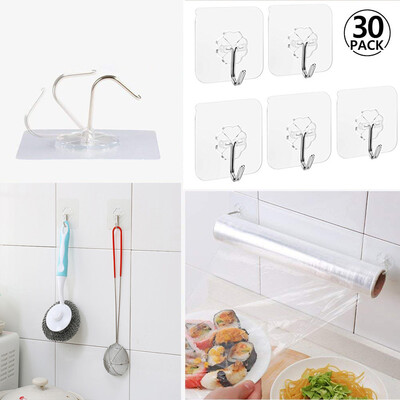 

Toponeto Strong Transparent Suction Cup Sucker Wall Hooks Hanger For Kitchen Bathroom