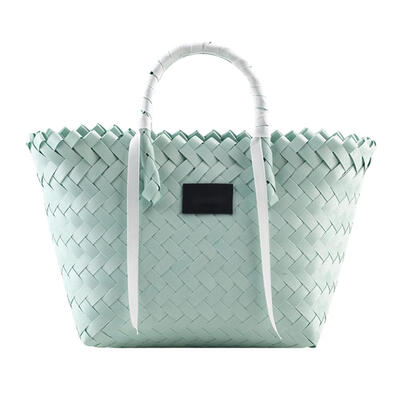 

Beach Shoulder Bucket Handbags Women Weaving Solid Color Top-handle Bags