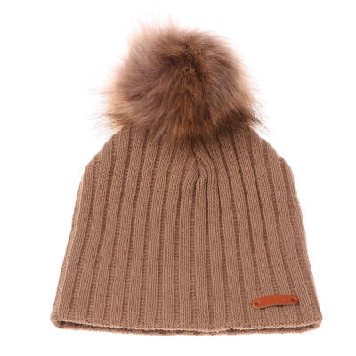 

Fashion Kids Boys Girls Stripe Winter Warm Hat Pompom Beanies Knitted Cap