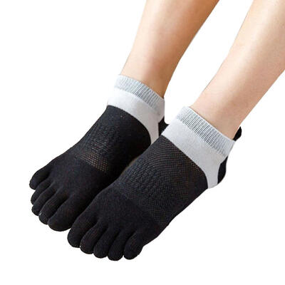 

Sports Women Color Block Breathable Cotton Five Toes Low Cut Ankle Boat Socks