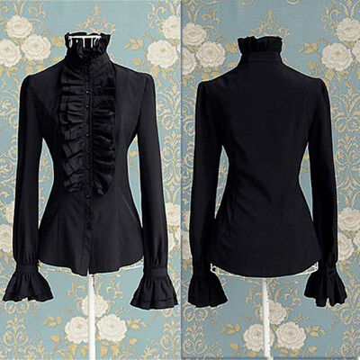 

Women Lady Shirts Frilly Ruffles T shirt Tops Flounce Blouse Clothes