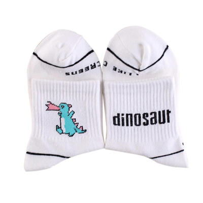 

Women Cartoon Print Cotton Lovely Banana Dinosaur Rocket Milk Pattern Tube Socks