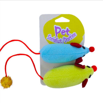 

2pcs Pet Soft Plush Simulated Mouse Toy Cat Scratch Bite-resistant Fake Fat Mice Toy For Teasing Kitten Supplies