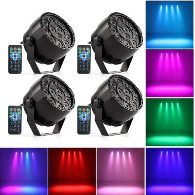 

LED Stage Light Lamp RGBW PAR Lights 12pcs LEDs 12W Sound-activated Auto DMX512 Disco Light with Remote Control for DJ Party Weddi
