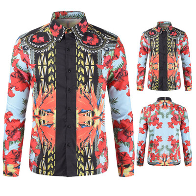 

Tailored Mens Autumn Fashion Shirt Casual Long Sleeve Beach Top Loose Casual Shirt Blouse