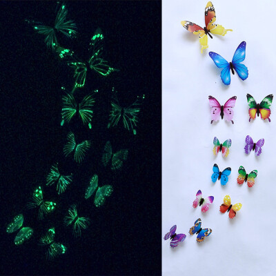 

Toponeto 12pcs Luminous Butterfly Design Decal Art Wall Stickers Room Magnetic Decor BU