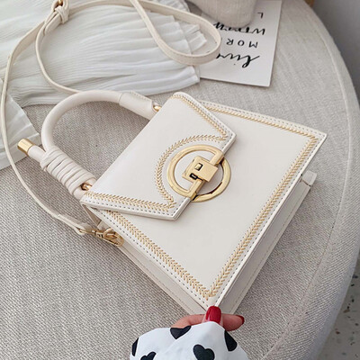 

North bag on the new fashion women 2019 spring&summer new texture shoulder bag Korean color Joker slung small square bag