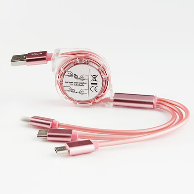 

3-in-1 data cable Charging cable Applicable to Apple multi-function telescopic data cable 3 in 1 usb Android Typec