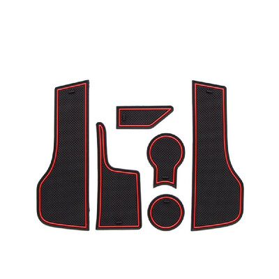 

Car Red Interior Door Non-slip Cup Pad Mat Gate Slot Pad For LADA VESTA Interior Door PadCup MAT 6pcs PVC