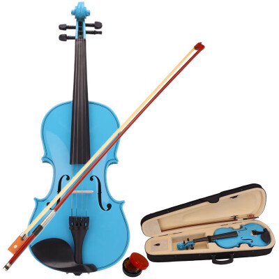 

Ktaxon Sky Blue 44 Size Handcrafted Solid Wood Violin with Bow Rosin Case for kids who are 12&Adult