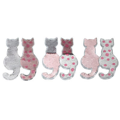 

Cat Reversible Change Color Sequins Patches DIY Patch Applique for Clothes