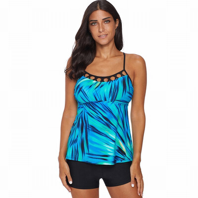 

Tankini sling Swimwear printed flat angle split swimsuit