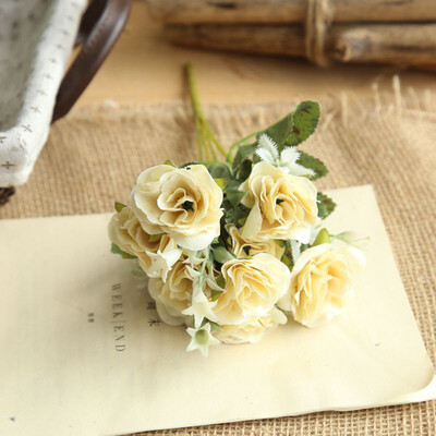 

Gobestart 8 Heads Artificial Fake Peony Silk Flower Bridal Hydrangea Home Wedding Decor BG