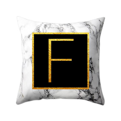 

Modern Pillowcases 4545 Gold Alphabet Word Letter White Marble Pattern Pillow Case Super Soft Throw Sofa Bed Cushion Cover Protec