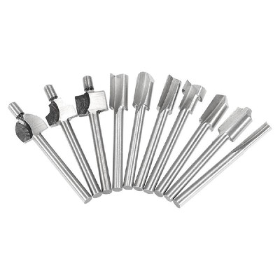

10PCS 18" HSS Shank Woodworking Mini Router Bits Set 32mm Wood Cutter Milling Bit for Rotary Tool Wood Plastic Deburring Milling