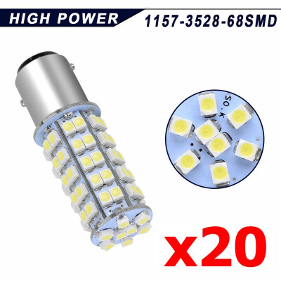 

20x 6000K White BAY15D 1157 68SMD 1142 7528 2357 For Car DRL LED Light Bulbs