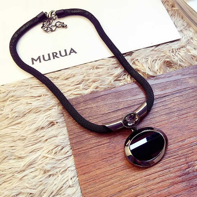 

Women Pendant Necklaces Black Beaded Necklace All-match Elegant Exaggerated Clavicle Chain Accessories