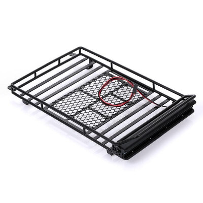

Metal Roof Luggage Rack with Roof LED Light Bar for 110 TRX-4 CC01 RC4WD Axial SCX10 TF2 RC JEEP Climbing Truck
