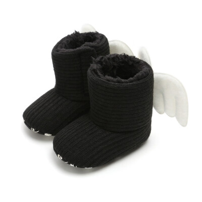 

Fashion Winter Boots Baby Boys Girls Shoes Angle Wing Style Booty Booties Soft Sole No-slip Hook Hoop First Walker Prewalkers