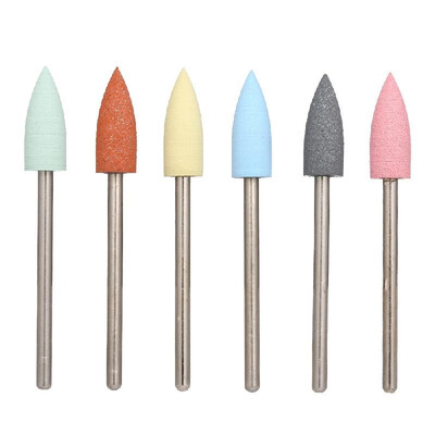 

6PCS Bag Diamond Silicone Nail Drill Bit Set for Manicure Pedicure Kit for Removing Manicure Nail Polish UV Gel Tool