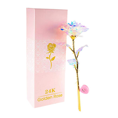 

Gobestart Colorful Luminous Rose Artificial LED Light Flower Unique Gifts For Girls A