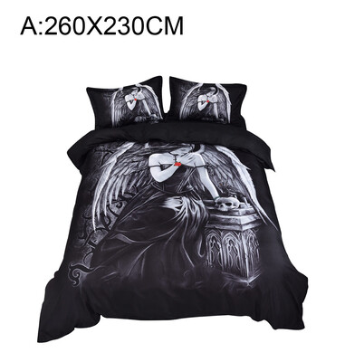 

Toponeto Three-Piece Fashion 3d Digital Printing Bedding Set Digital Printing Lining Double-Layer Duvet Suit