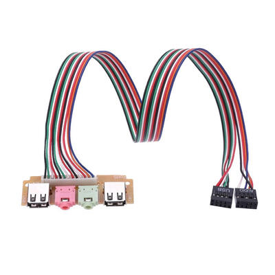 

2 USB 20 Ports PC Computer Case Front Panel USB Audio Mic Earphone Cable