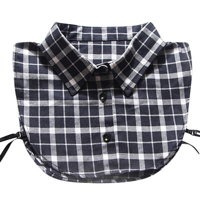 

Nomeni Women Plaid New Blouse False Collar Clothes Shirt Detachable Collars