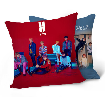 

KPOP BTS Bangtan Boys New Album SELF Series Double-sided Pillowcase Cute Character Print Pillow Case Hot Gift for Fans