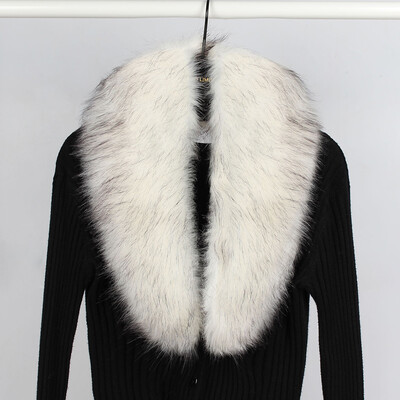 

Luxury Winter Faux Fur Collar Coat Women Scarf Warm Hairy Soft Shawl Hood Fur Decor For Jackets Multi Color Female Fur Scarves